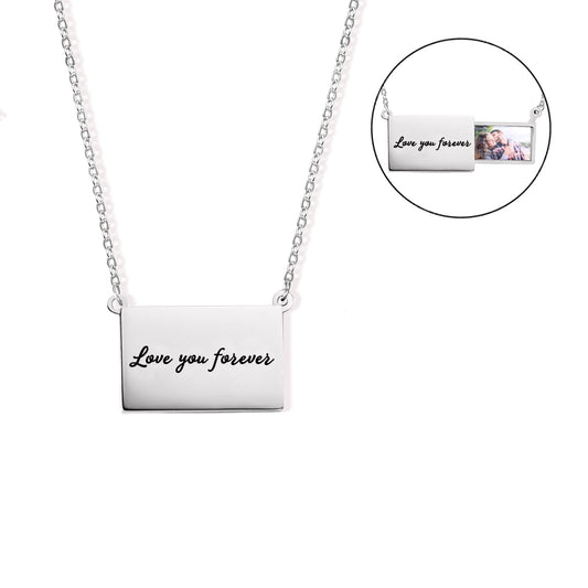Custom Engraved Photo Locket Necklace, Picture Holder Locket Necklace, Memorial Gift, Birthday/Valentine's Day/Anniversary Gift for Mom/Her/Family