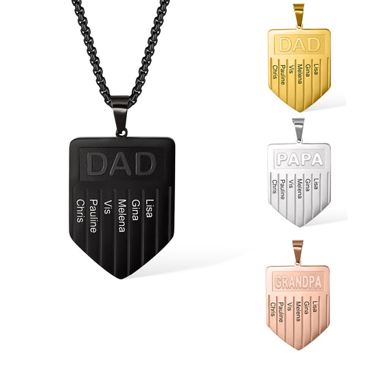Personalized Dad Necklace with Kid Name, Customized Nameplate Necklace, Family Jewelry, Birthday/Father's Day Gift for Dad/Grandpa/Husband
