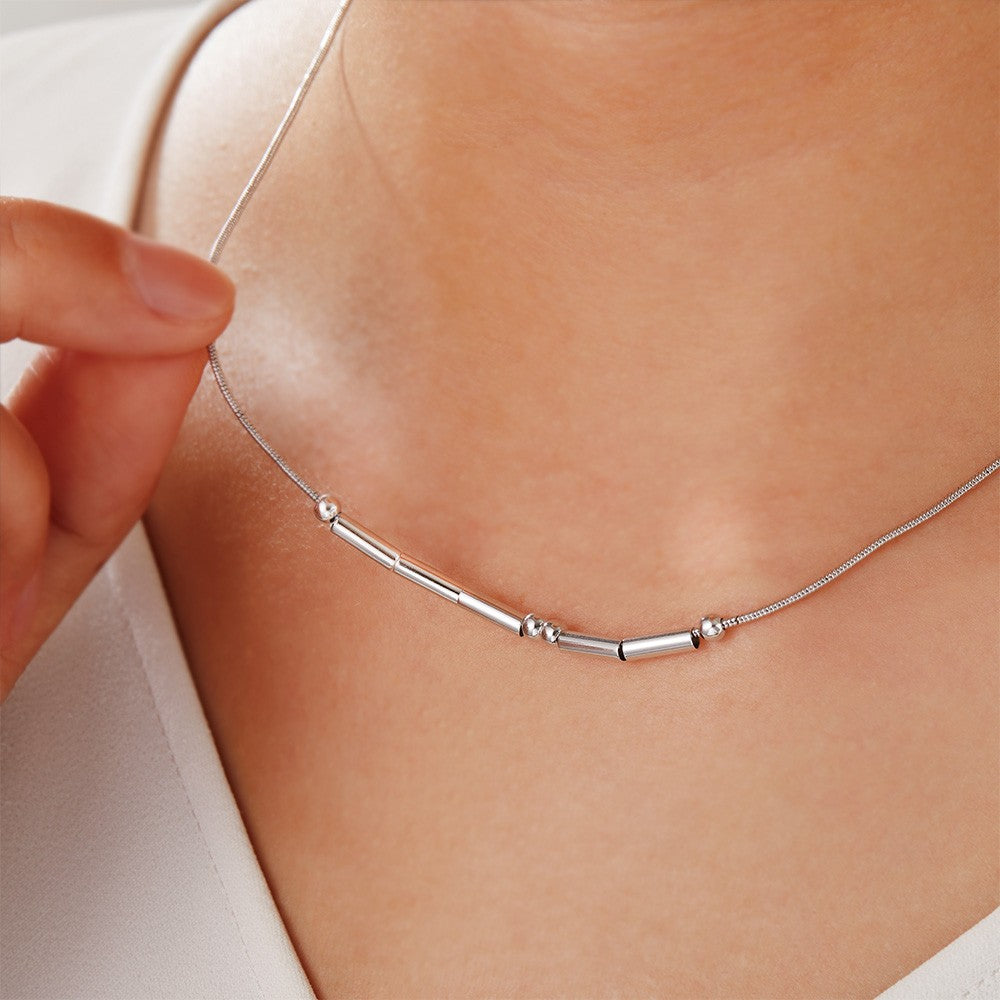 Custom Morse Code Necklace, Personalized Hidden Message Necklace, Morse Code Jewelry, Gift for Her, Best Friend Gift