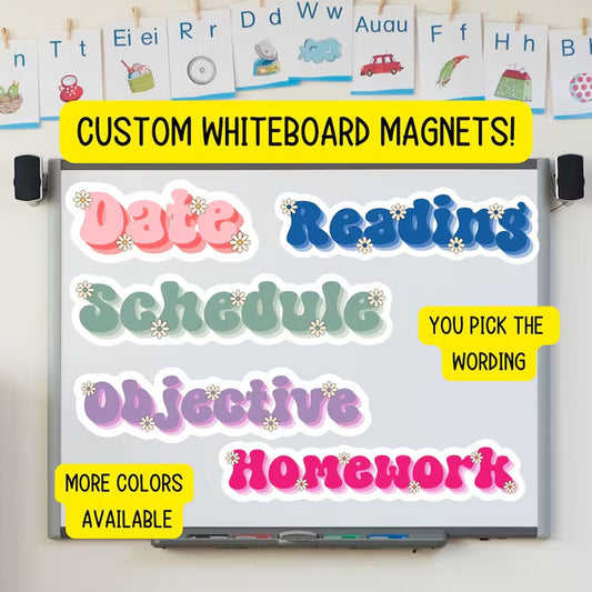 Custom Classroom Magnet School Subject, Personalized Magnetic Whiteboard Blackboard, Back To School