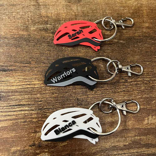 Personalized Name Bike Helmet Keychain, 3D Printed Sport Keyrings, Bike Backpack Tags, Mtb Team Gift, Gift for Rider