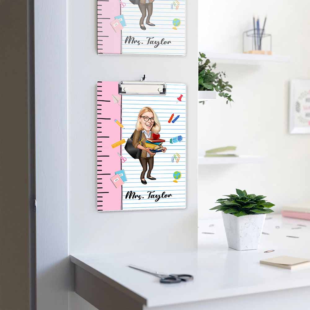 Personalized Name Photo Teacher Clipboard, Custom Image Acrylic Clipboard, Back To School Gift, Teacher Appreciation Gift