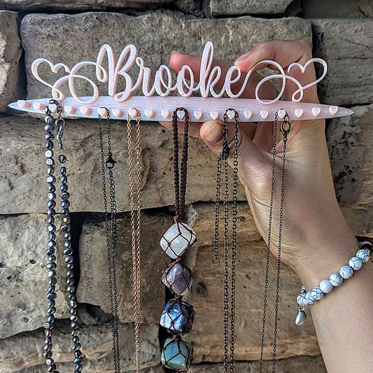 Personalized Name Necklace Holder, Custom Jewelry Hanger, Keepsake Jewelry Organizer, Best Friend Gift,  Unique Gift for Her