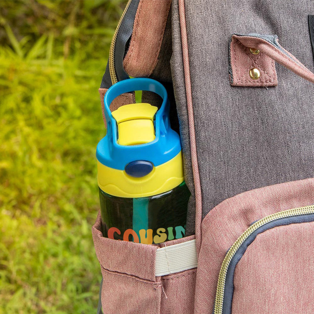 Custom Name Cousin Crew Kids Water Bottle, Perfect for Family Outings