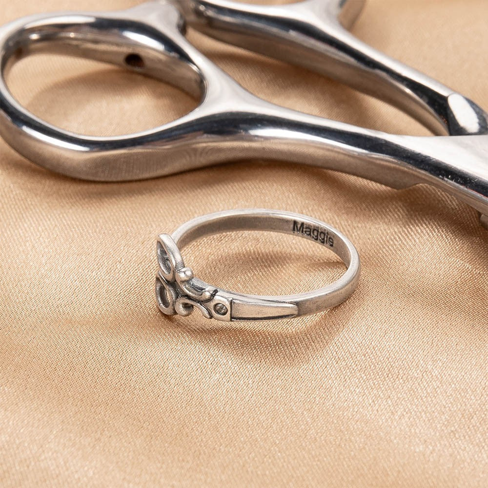 Personalized Small Scissor Ring with Name, Sterling Silver/Rose Gold Jewelry, Hairdresser/Hairstylist Must Have, Gift for Tailor/Woman