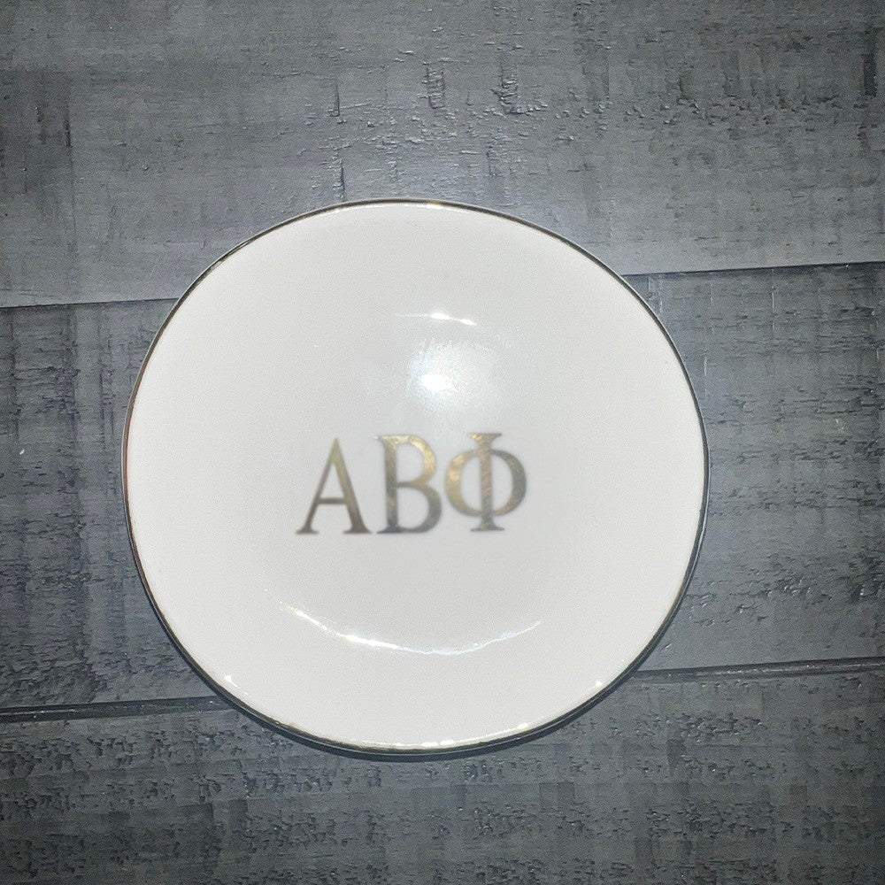 Sorority Ring Pin Dish - gold trim trinket dish - jewelry dish - Bid Day Gift - Initiation Gift - Sorority Gift