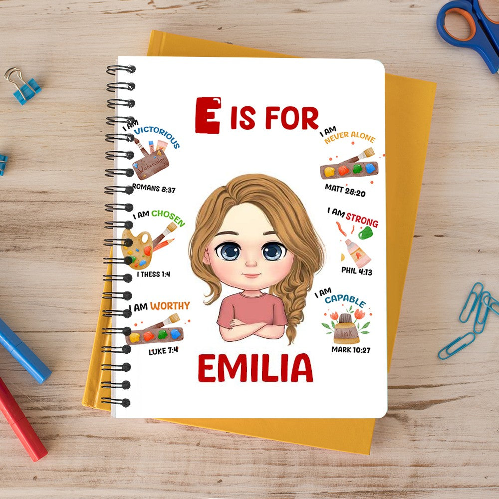 Personalized Cartoon Character Notebook with Cute Background, Custom Name A5 Notebook, School Supplies, Birthday/Christmas Gift for Boy/Girl/Kid