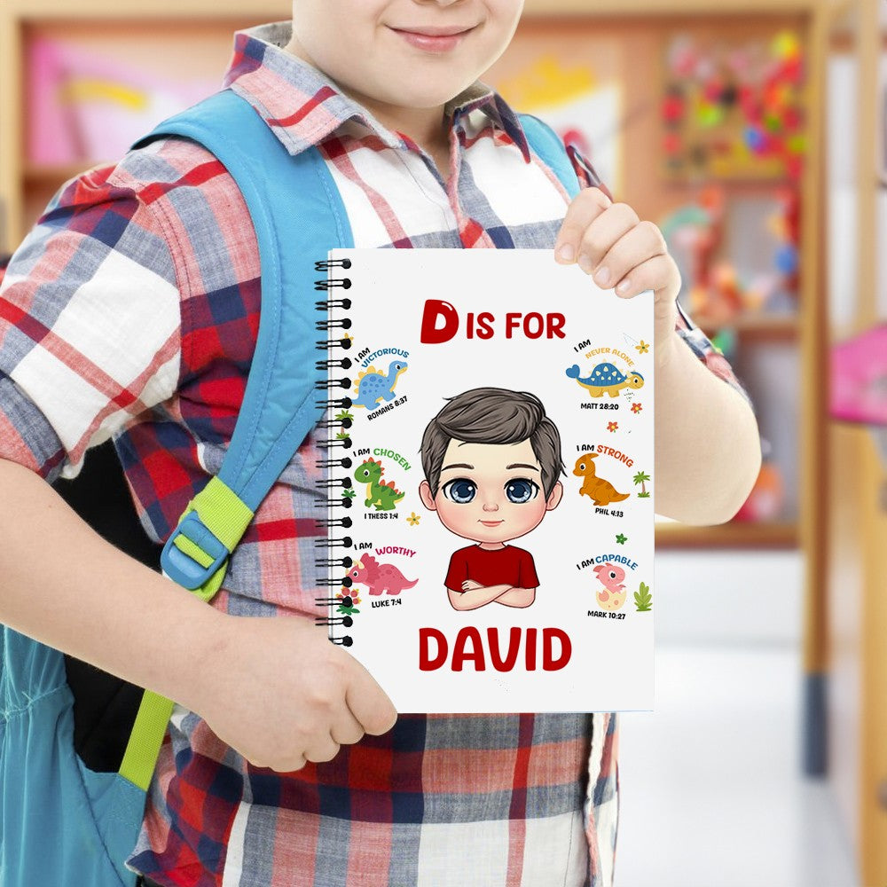 Personalized Cartoon Character Notebook with Cute Background, Custom Name A5 Notebook, School Supplies, Birthday/Christmas Gift for Boy/Girl/Kid