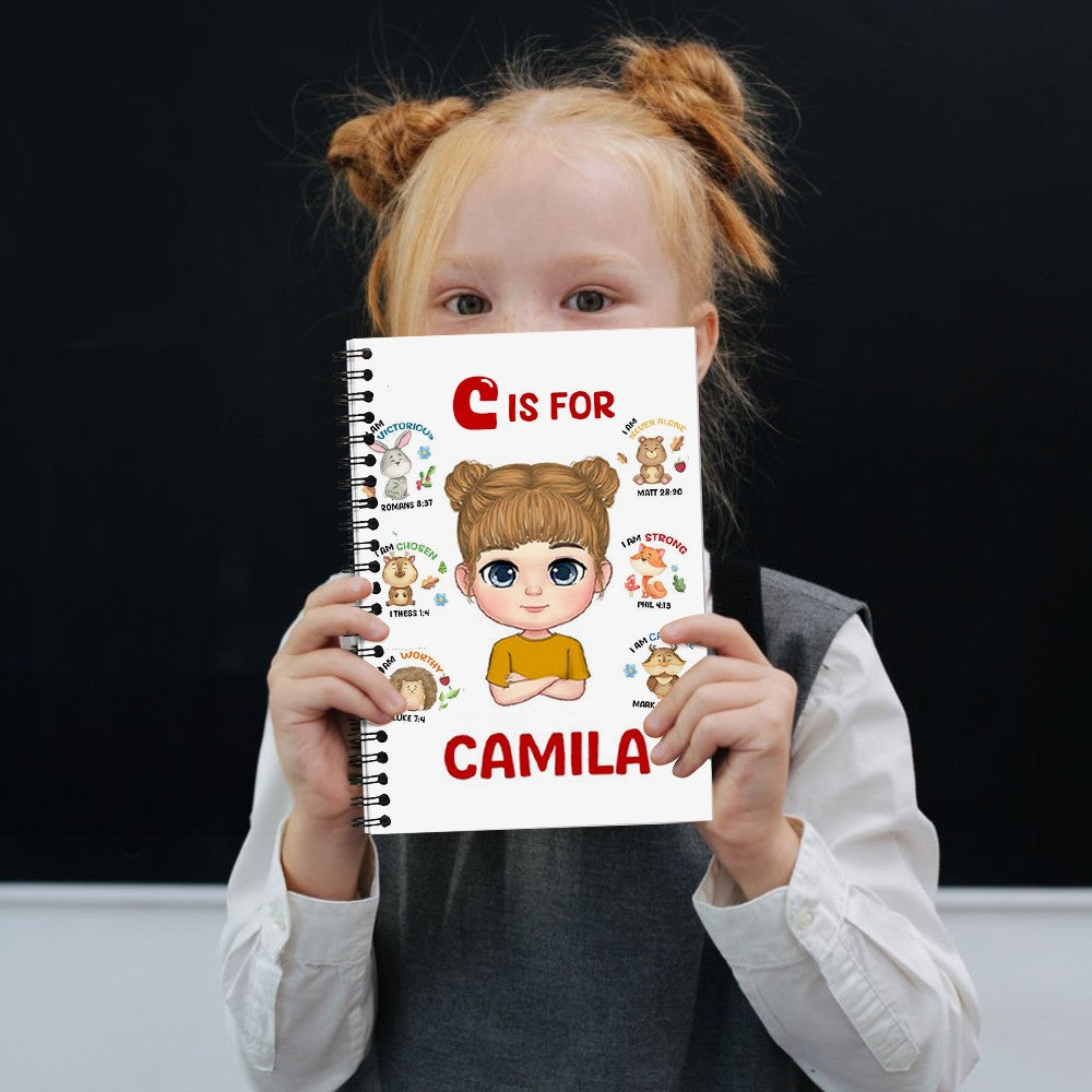 Personalized Cartoon Character Notebook with Cute Background, Custom Name A5 Notebook, School Supplies, Birthday/Christmas Gift for Boy/Girl/Kid