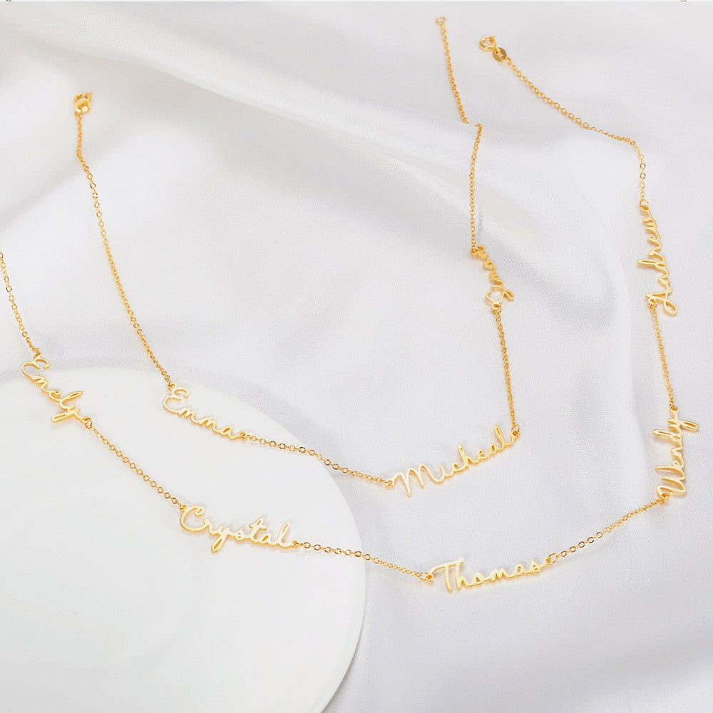 Personalized Multiple Names Family Necklace, Custom Name Pendant Minimalist Necklace, Mother's Day/Birthday Gift for Her