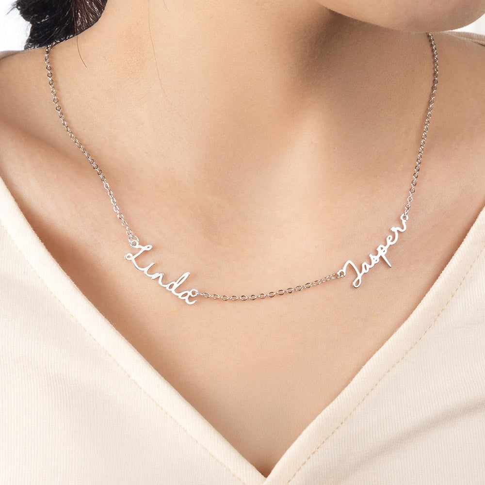 Personalized Multiple Names Family Necklace, Custom Name Pendant Minimalist Necklace, Mother's Day/Birthday Gift for Her