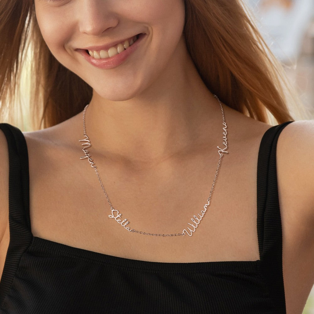 Personalized Multiple Names Family Necklace, Custom Name Pendant Minimalist Necklace, Mother's Day/Birthday Gift for Her