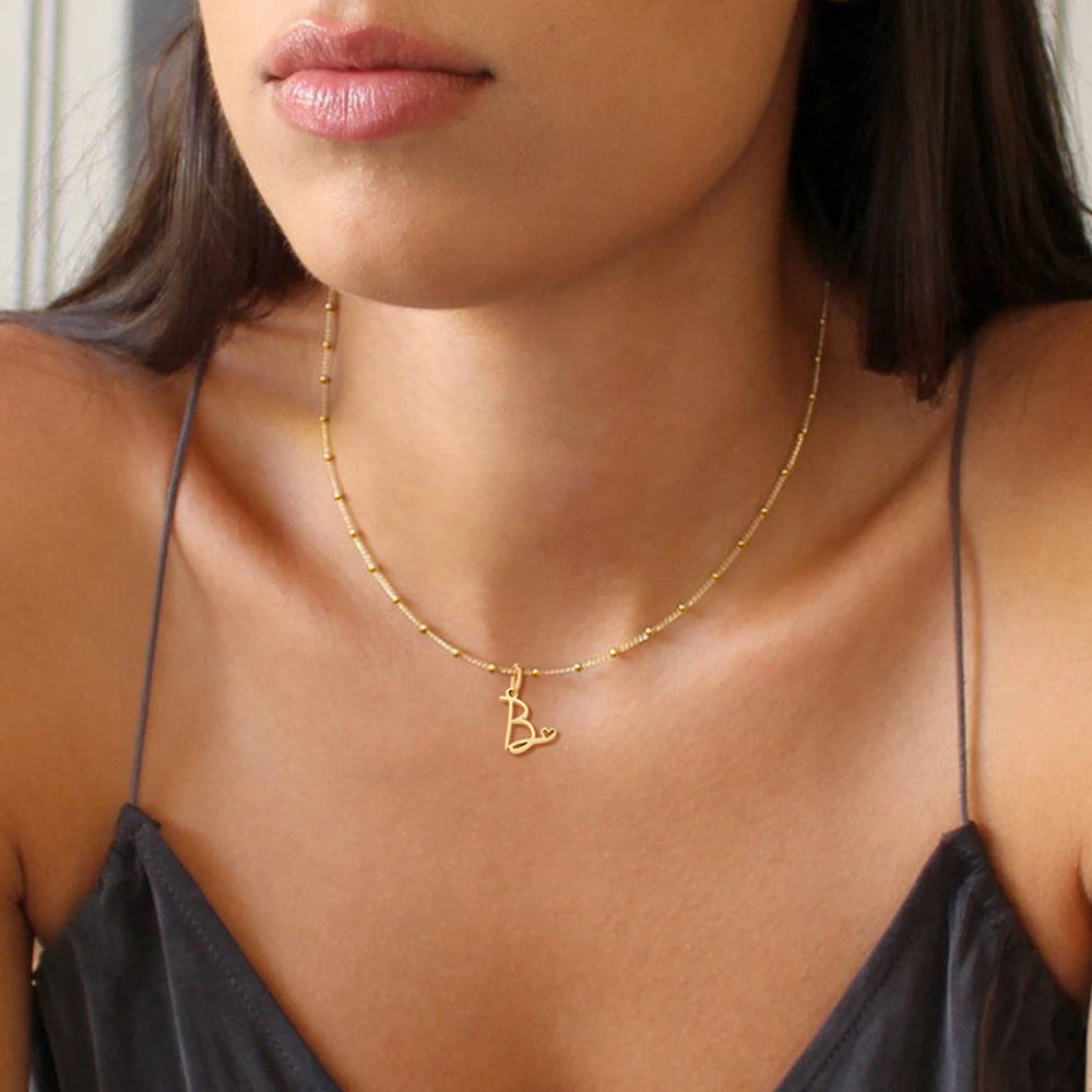 Custom Initial Necklace Personalized Letter Pendant, Custom Letter Jewelry, Personalized Letter Pendant for Her