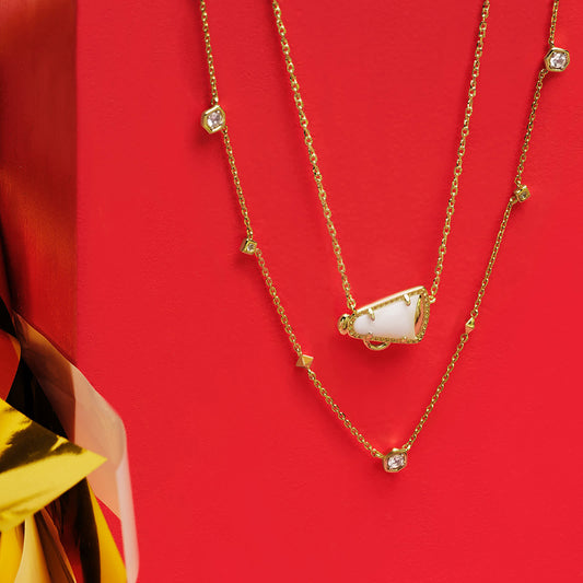 Gold Cheer Megaphone Pendant Necklace, Stylish Gift for Team Spirit and Sports Lover
