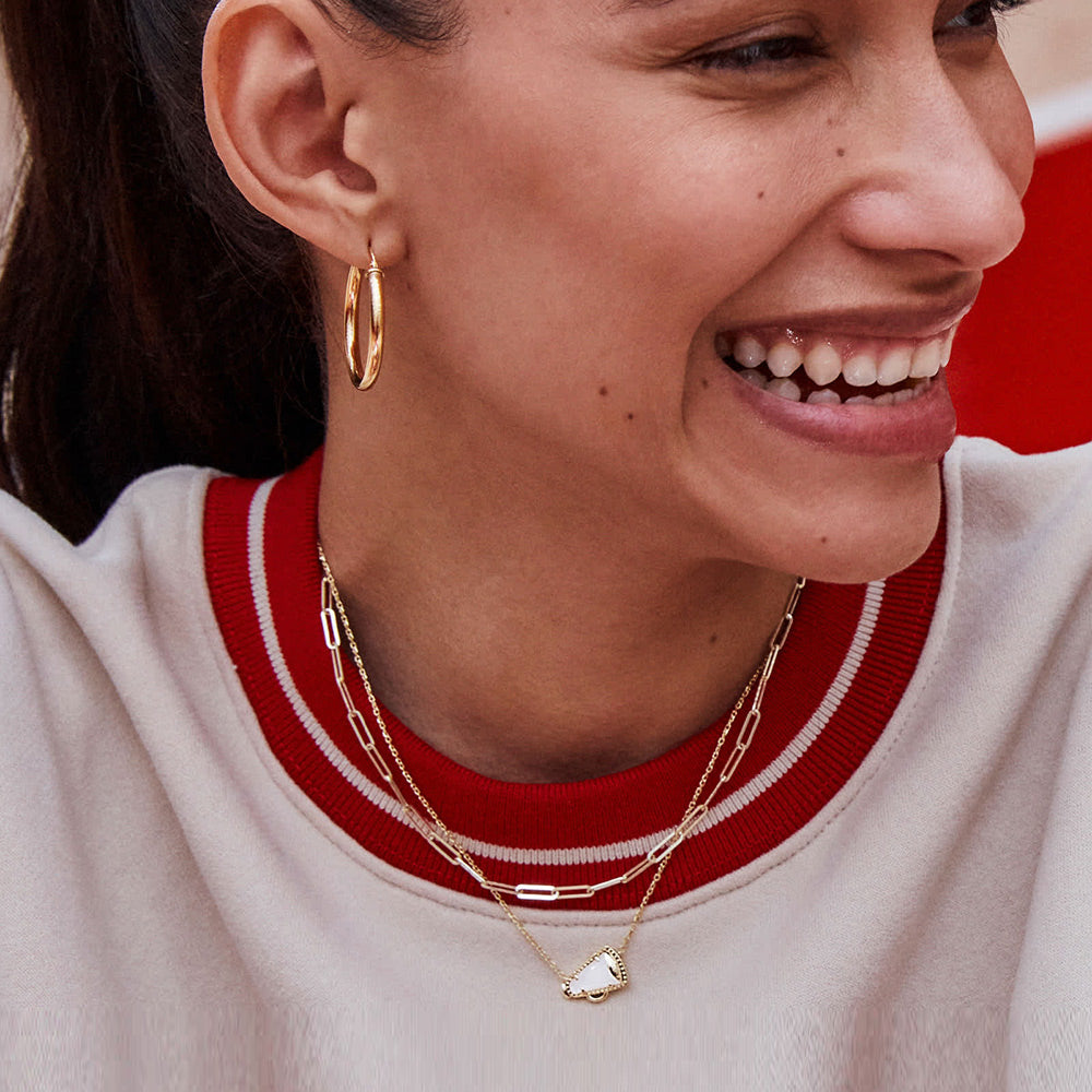 Gold Cheer Megaphone Pendant Necklace, Stylish Gift for Team Spirit and Sports Lover