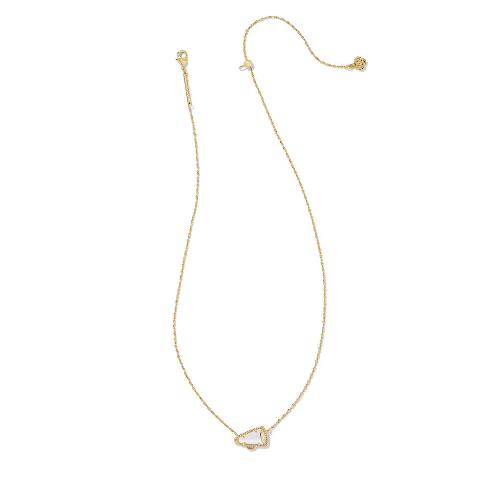 Gold Cheer Megaphone Pendant Necklace, Stylish Gift for Team Spirit and Sports Lover