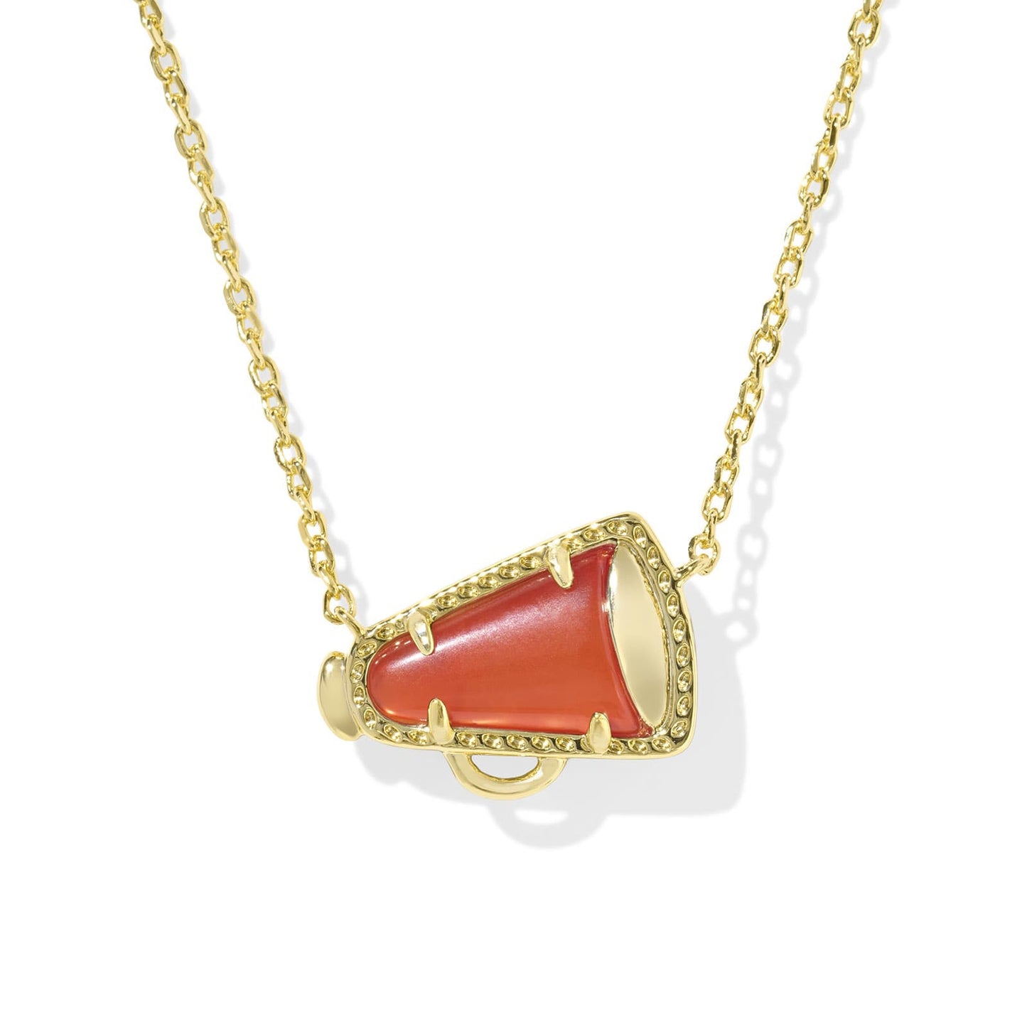 Gold Cheer Megaphone Pendant Necklace, Stylish Gift for Team Spirit and Sports Lover