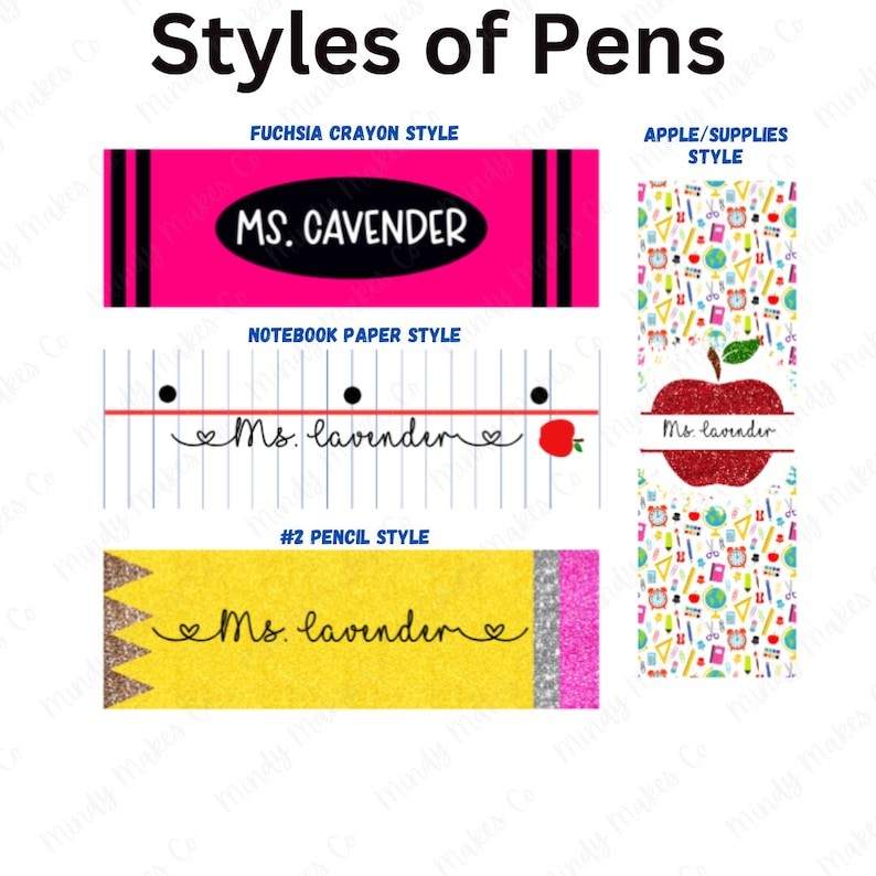 Glitter teacher gel pen | personalized pen | Pencil pen | crayon pen | Notebook paper pen | Apple pen | teacher gift | Teacher appreciation