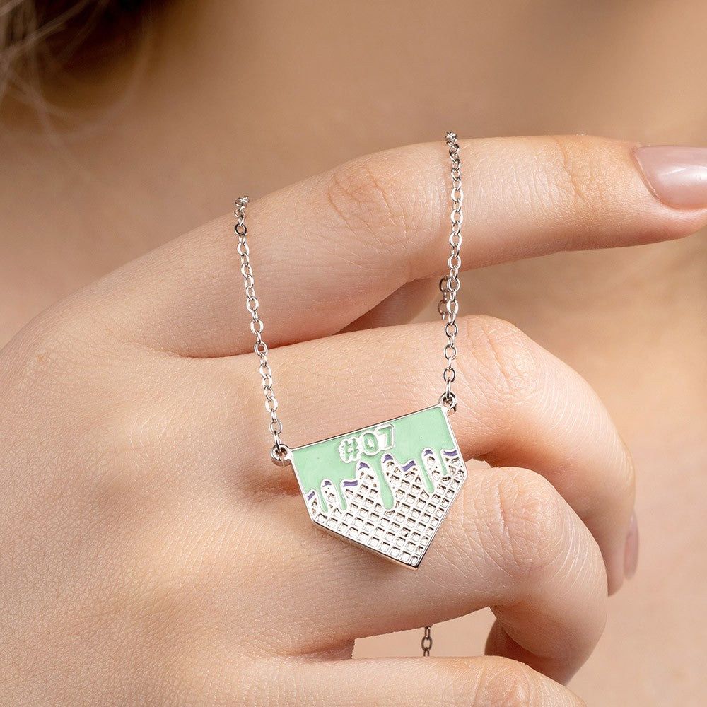 Custom Name & Number Baseball/Softball Ice Cream Dripping Necklace, Sterling Silver 925 Sports Jewelry, Gift for Baseball & Softball Players/Fans