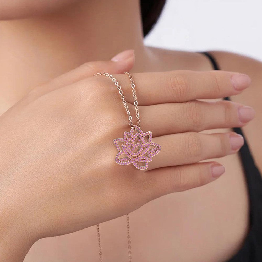 Custom Birth Flower & Birthstone Necklace – Personalized Floral Pendant with Adjustable Chain, Meaningful Gift for Her