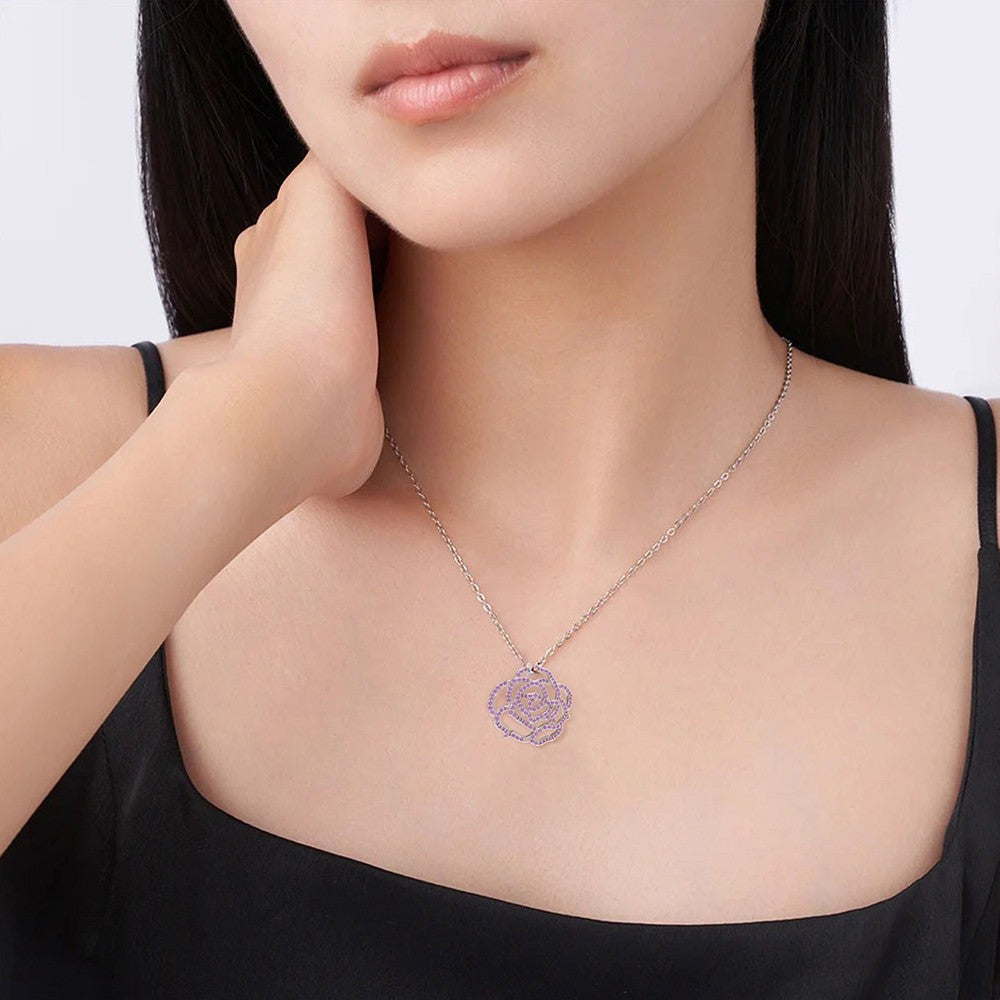 Custom Birth Flower & Birthstone Necklace – Personalized Floral Pendant with Adjustable Chain, Meaningful Gift for Her