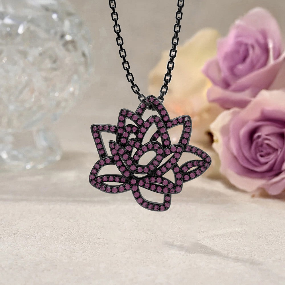 Custom Birth Flower & Birthstone Necklace – Personalized Floral Pendant with Adjustable Chain, Meaningful Gift for Her