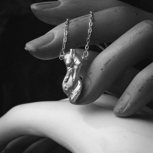 Sterling Silver Human Body Sculpture Pendant – Minimalist Artistic Figure Necklace for Men and Women, Unique Gift for Art Lovers