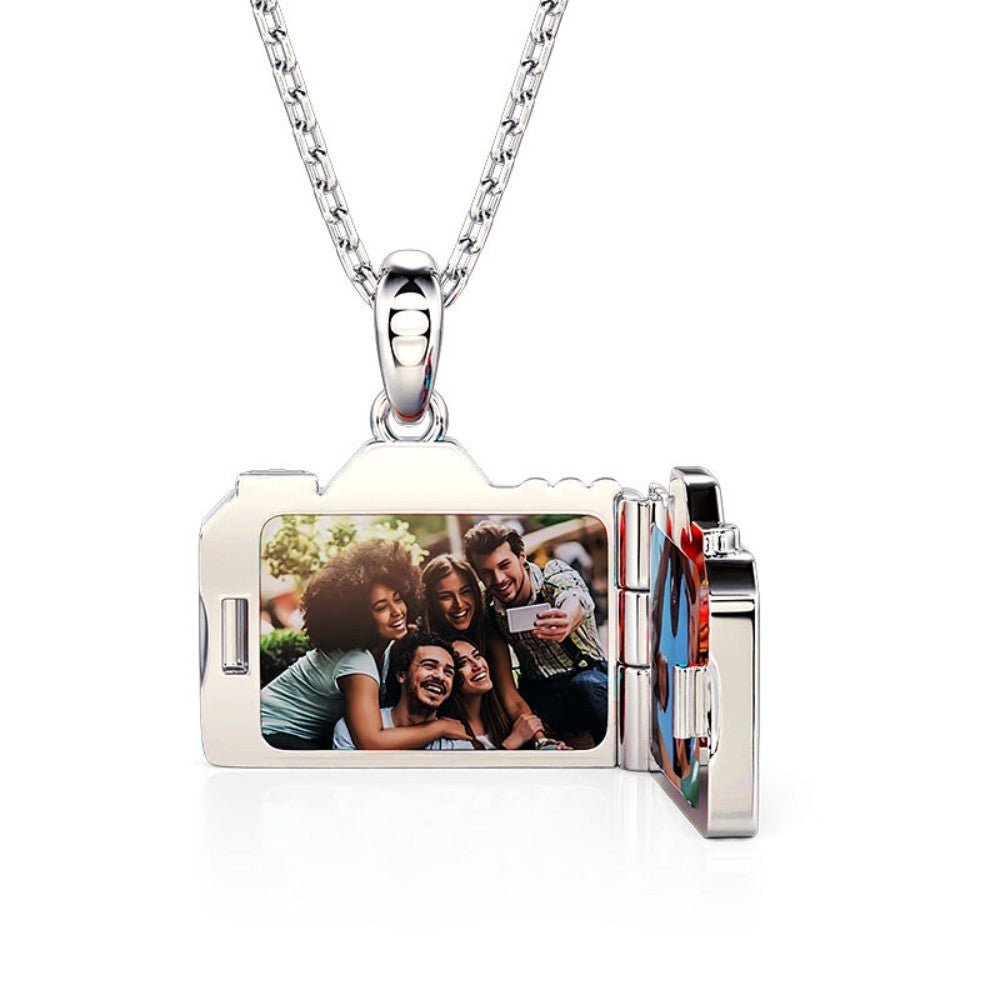 Unique Camera Custom Photo Locket Necklace – Vintage  Pendant with Dual Photo Compartments, Personalized Memory Jewelry Gift for Women