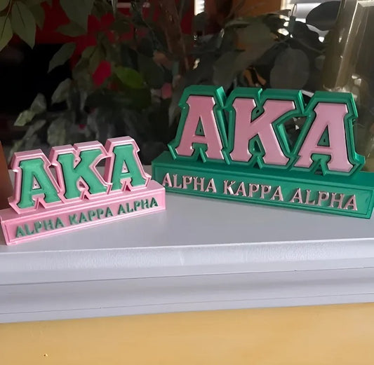 Inspired Black and Gold Customizable Desk Name Plate, Multicolor Greek Letter Desk Name Plate, Sorority/Fraternity Keepsake, Gift for Sisters/Friends