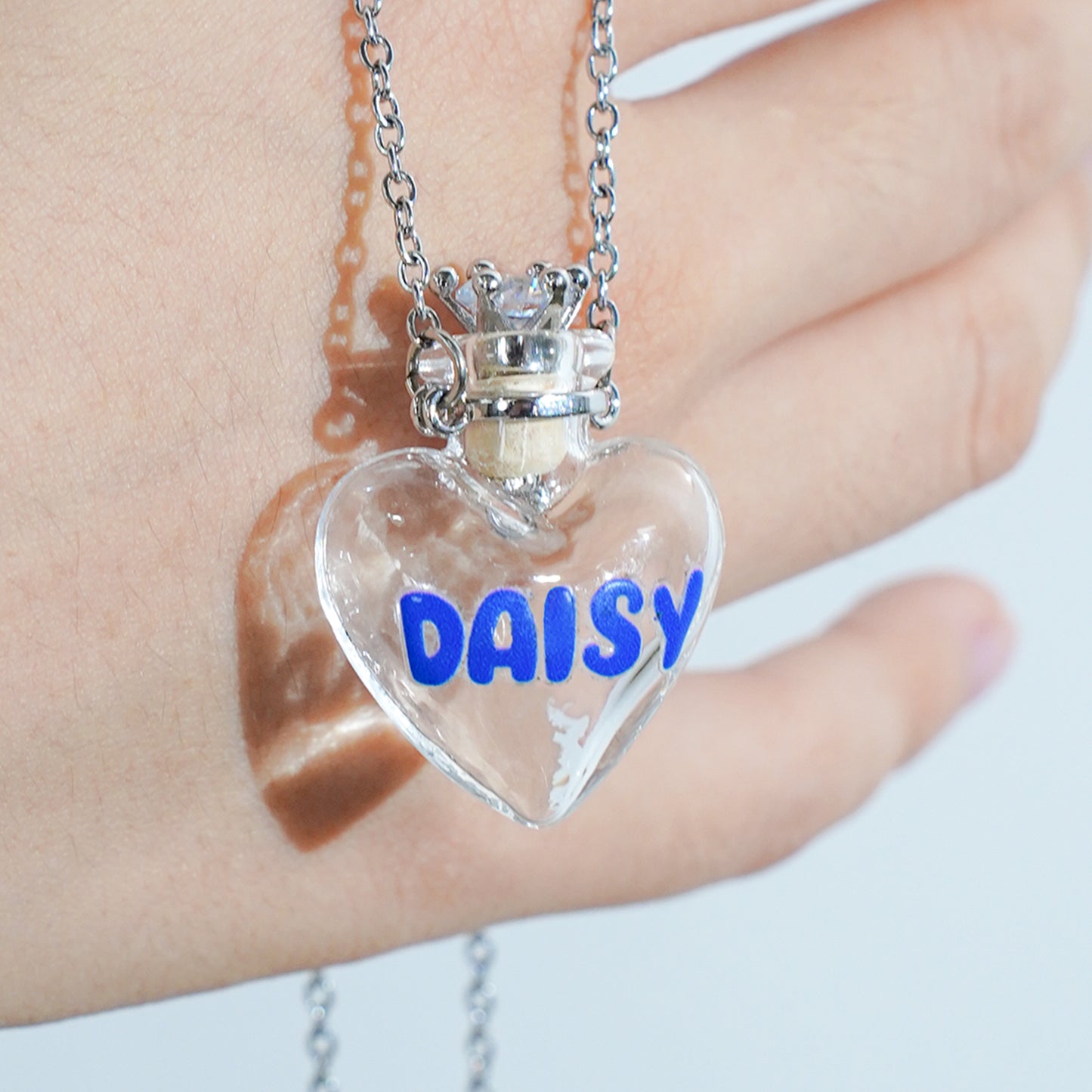 Personalized Pet Remembrance Necklace – Heart-Shaped Glass Fur Keepsake Pendant for Dog or Cat Hair, Personalized Pet Loss Gift