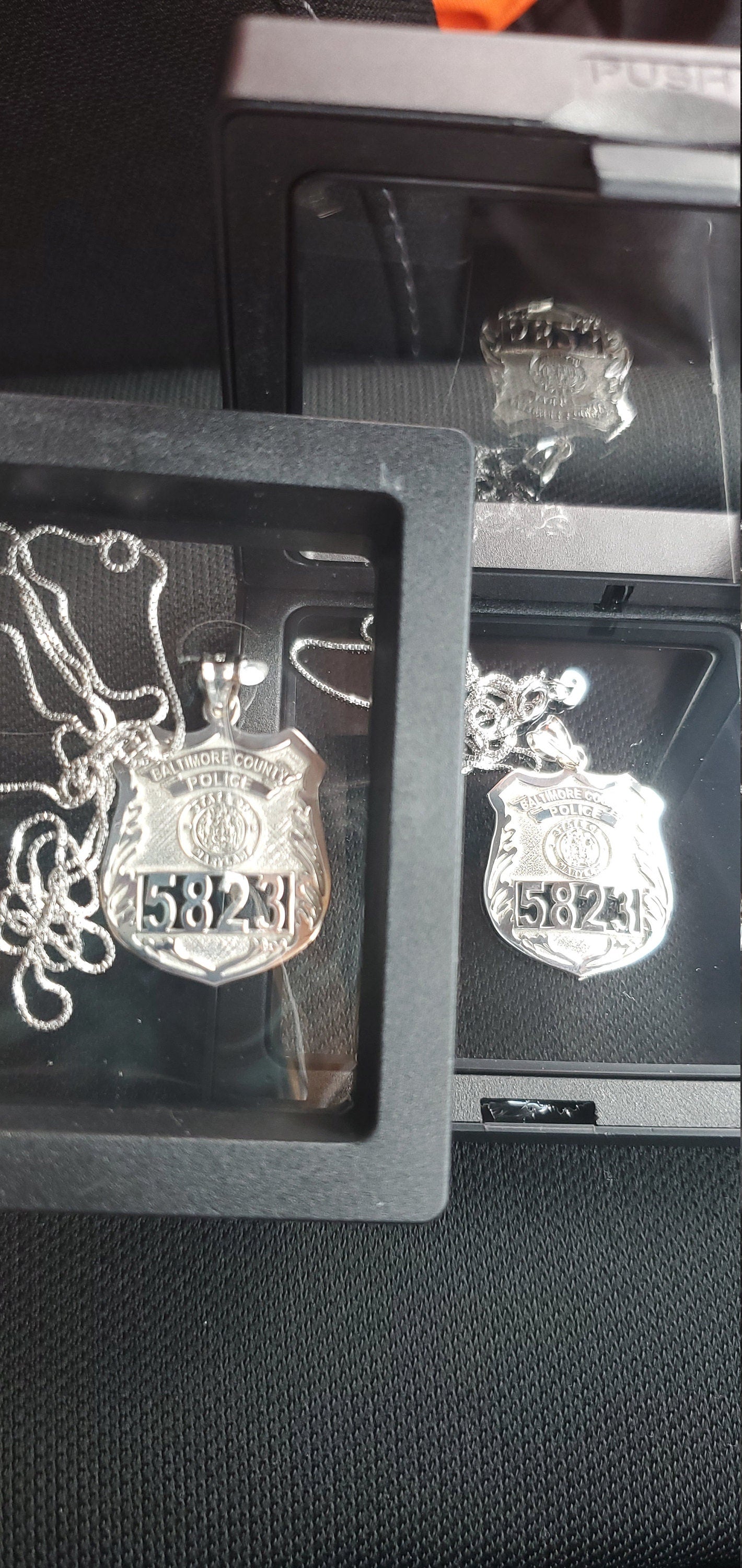 Police Officer Gifts, Police Gift, Police Badge, Personalized Police Badge Retirement Necklace with Any Number & Dept, Police Necklace
