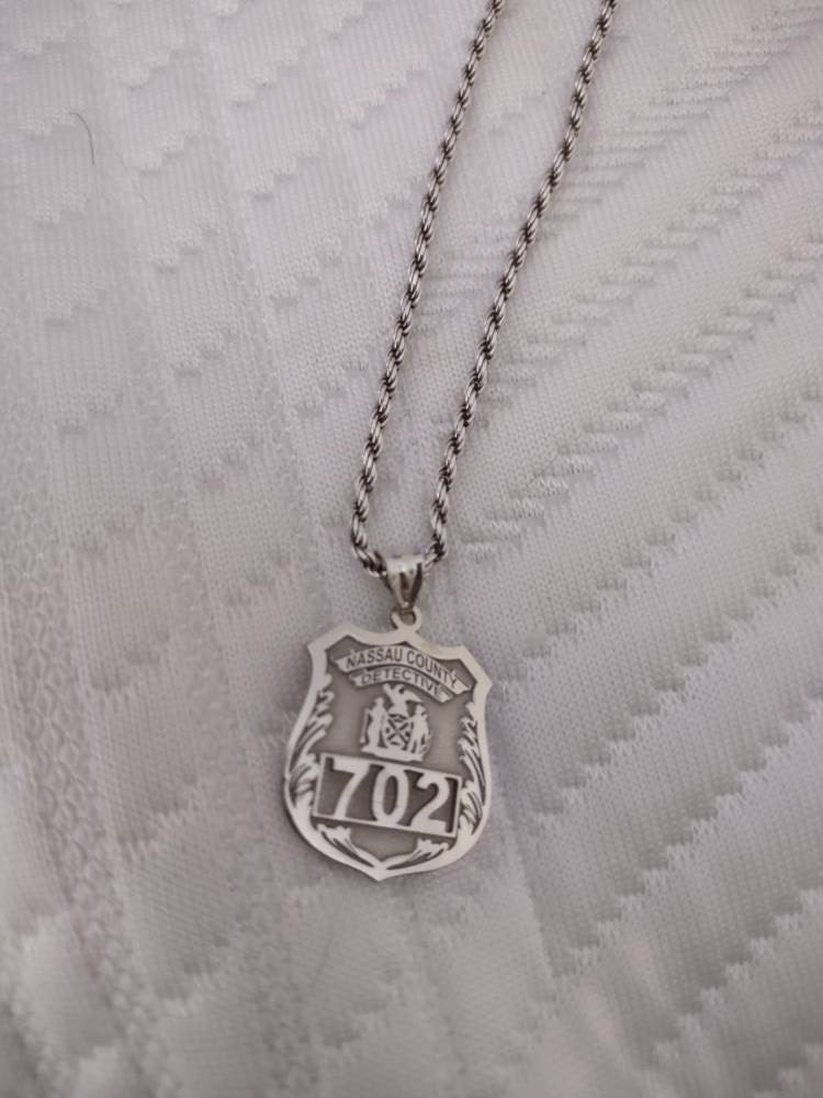 Police Officer Gifts, Police Gift, Police Badge, Personalized Police Badge Retirement Necklace with Any Number & Dept, Police Necklace