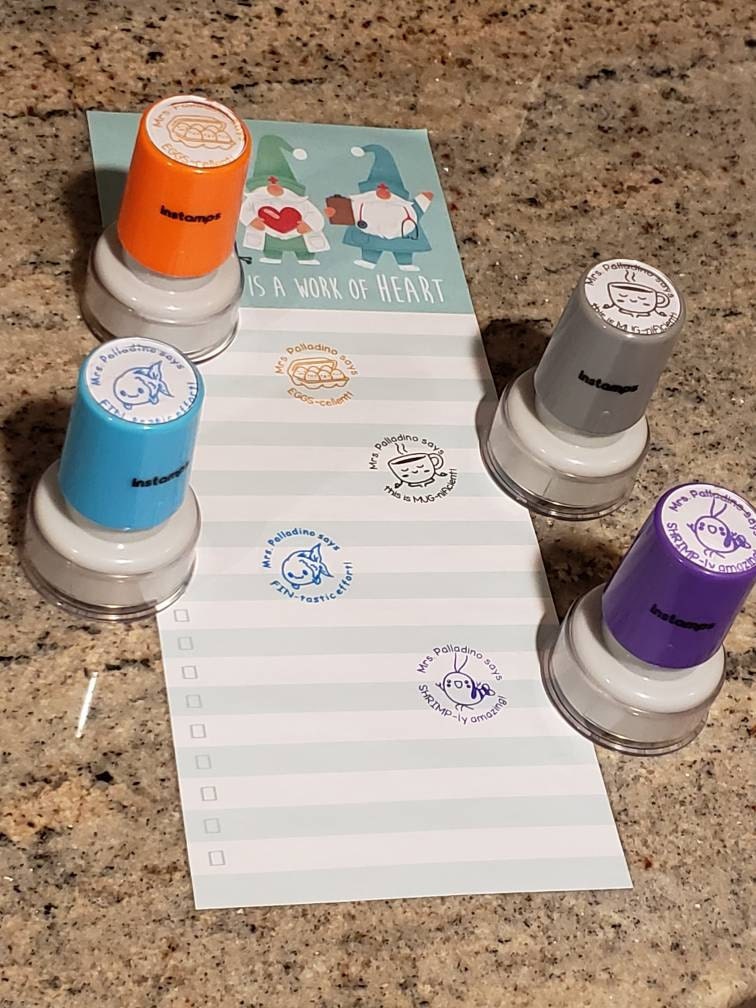 Custom Teacher Stamp,Personalized Name Teacher Stamps,Custom Teacher Gift Stamp,Teacher Comment Stamps,Classroom Stamps,Cute Stamps,eggs