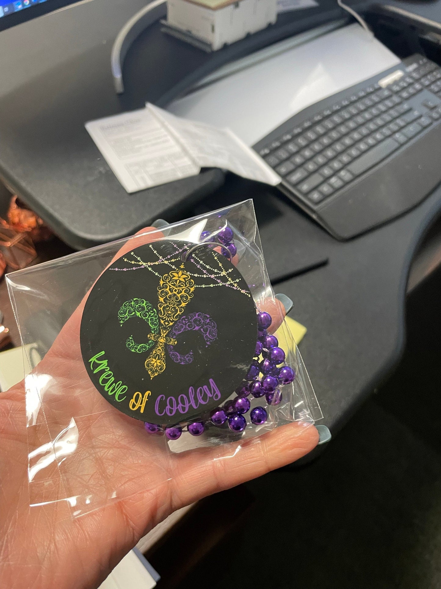 SINGLE-SIDED Mardi Gras Necklace Medallions - Customized with Full Color artwork (use a pre-made design or send in your own).  Bulk packs.
