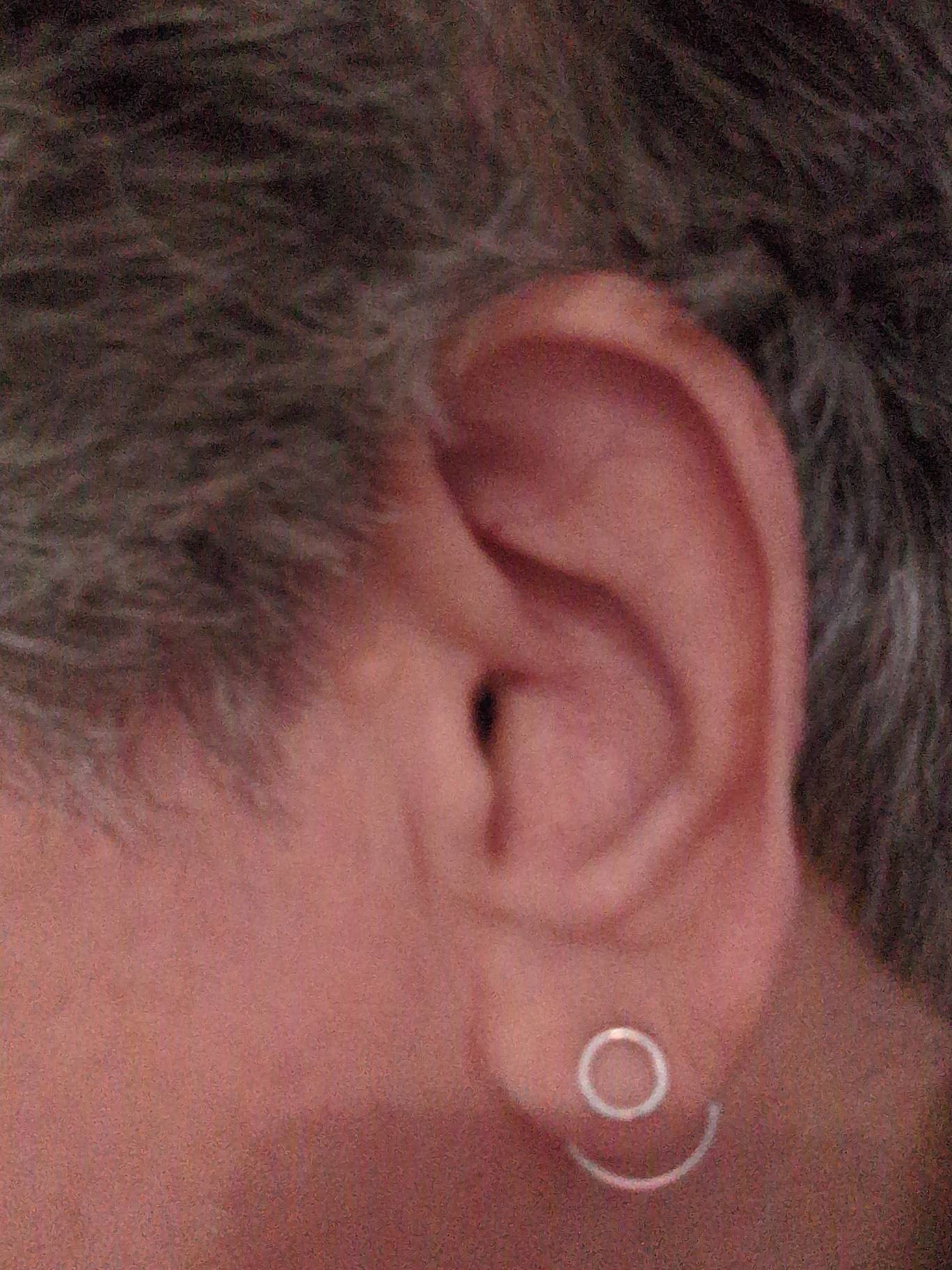 Open Circle Ear Jacket Earring · Sterling Silver Geometric Earrings · Circle Studs · Minimalist Jewelry · Gift for Her - JKT010
