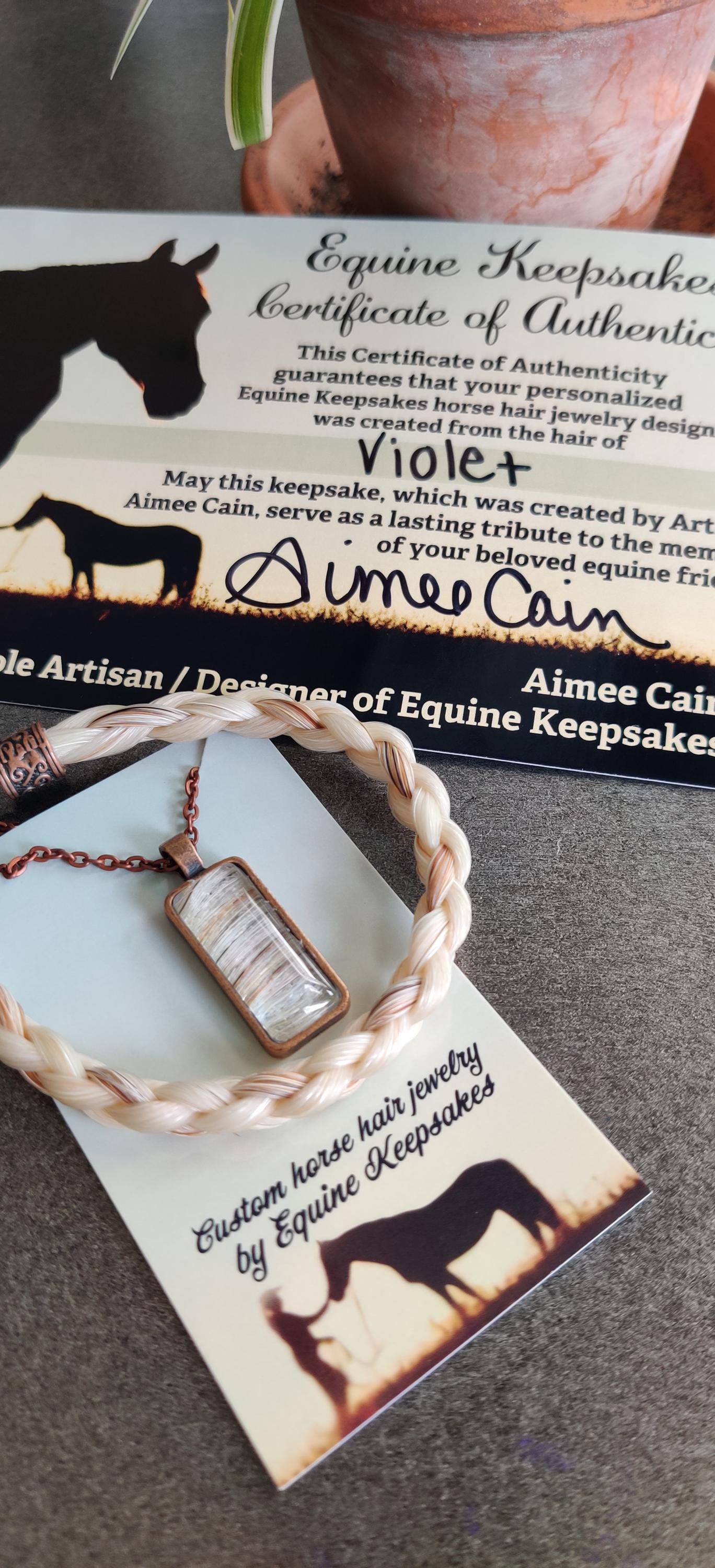Custom Horse Hair Bracelet and Necklace Gift Set Braided by Equine Keepsakes