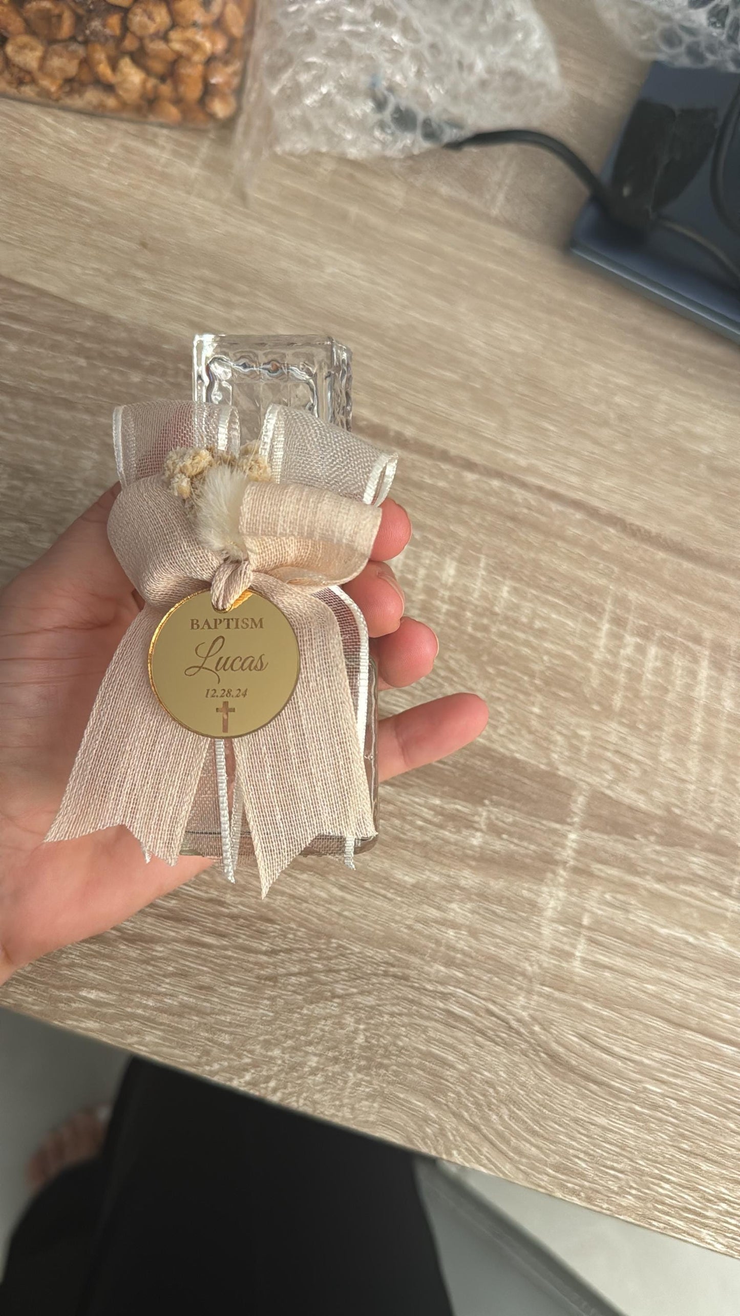 Holy Water Glass Bottle Empty, Religious Gift, Baptism Favor For Girl and Boy, Holy Communion Favor, Blessed Holy Water Bottle, Baptism Gift