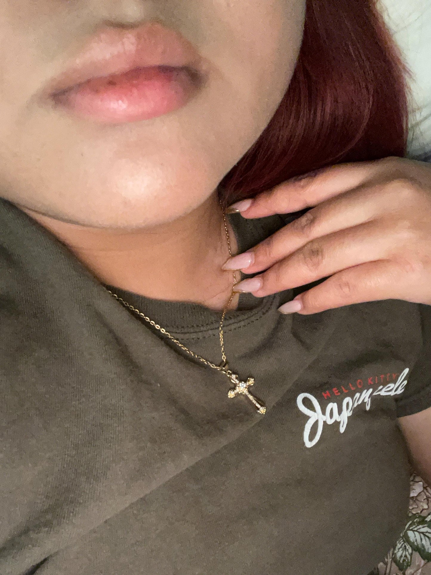 Gold Filled Cross Necklace Gold Religious Cross Charm Unisex Women Men Necklace Pray Christian Faith Pendant WATERPROOF Everyday Jewelry