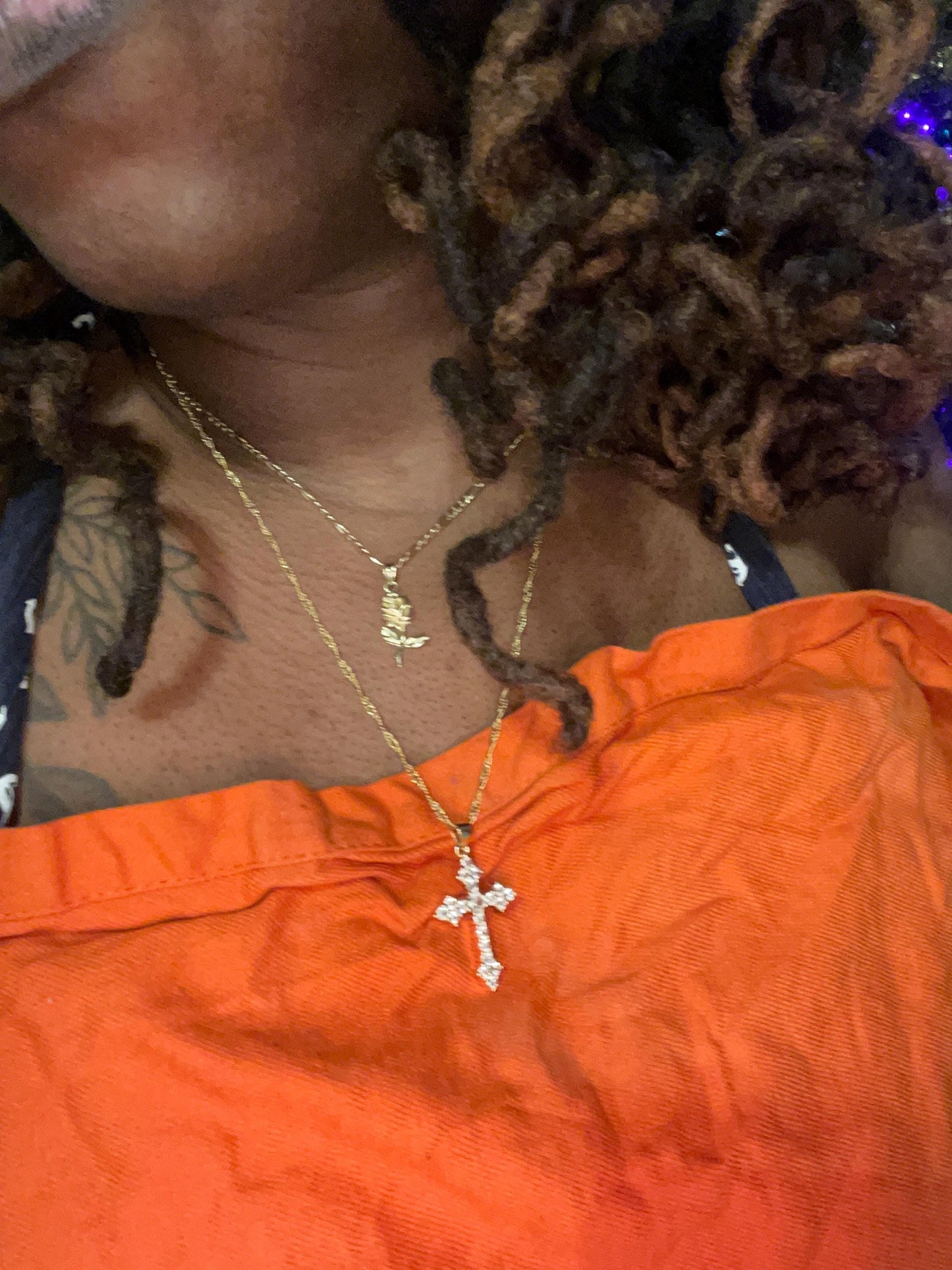 Gold Filled Cross Necklace Gold Religious Cross Charm Unisex Women Men Necklace Pray Christian Faith Pendant WATERPROOF Everyday Jewelry