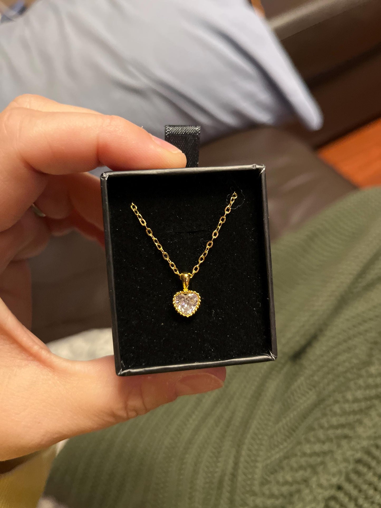 Personalized Tiny Heart Birthstone Necklace, Minimalist Heart Necklace, Love Necklace, Valentine's Day Gift, Christmas Gift, Gift for her