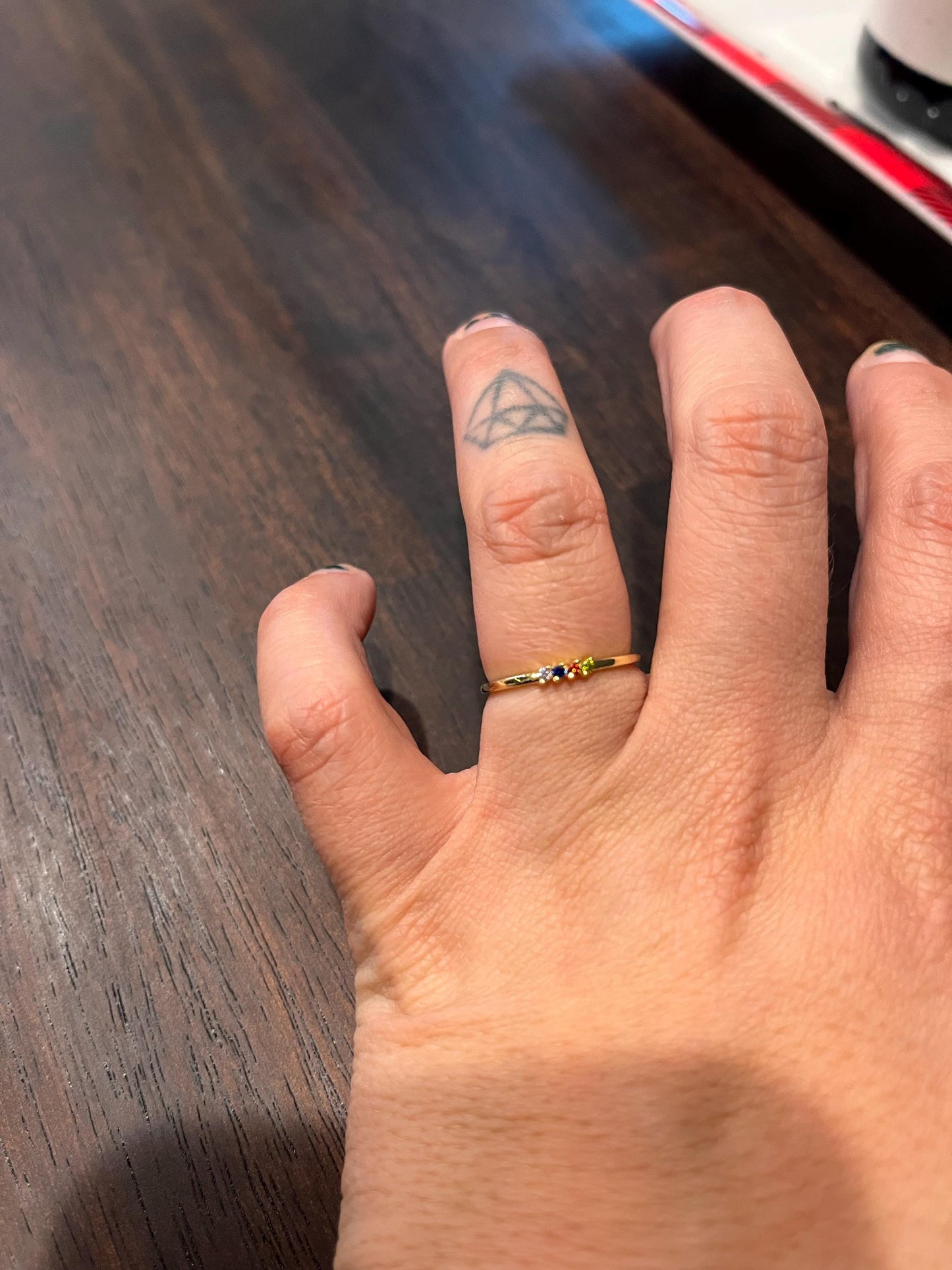 Custom Mini Family Birthstone Ring, Personalized Gemstone Sterling Silver 925 Ring, Stackable Ring, Christmas Gift, Birthday Gift for Her/Mother