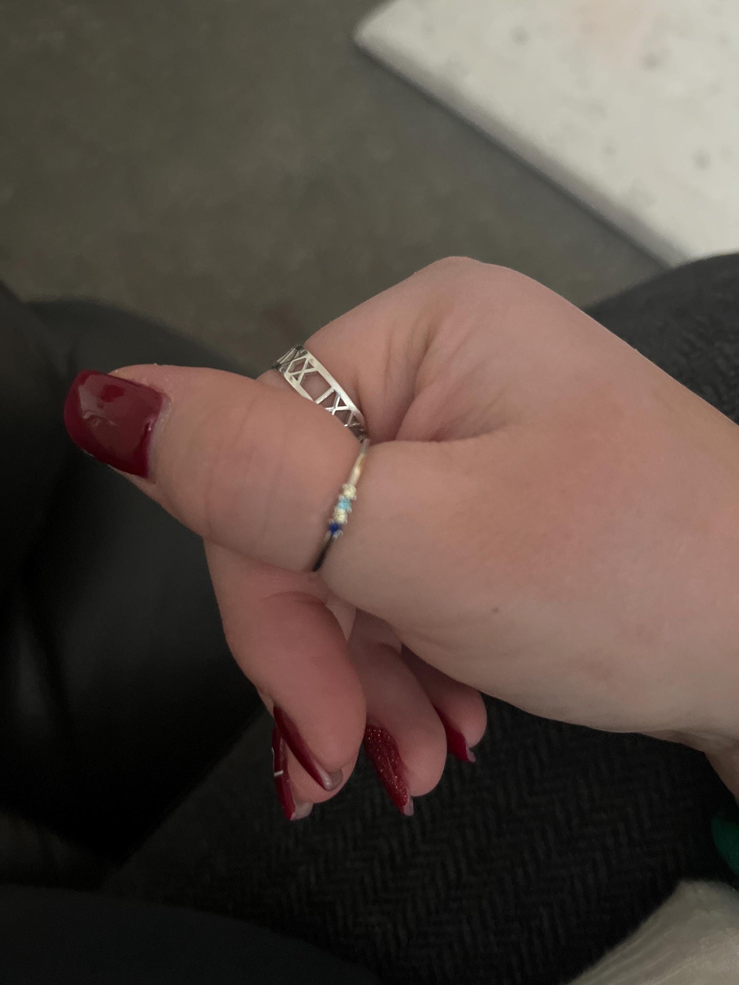 Custom Mini Family Birthstone Ring, Personalized Gemstone Sterling Silver 925 Ring, Stackable Ring, Christmas Gift, Birthday Gift for Her/Mother