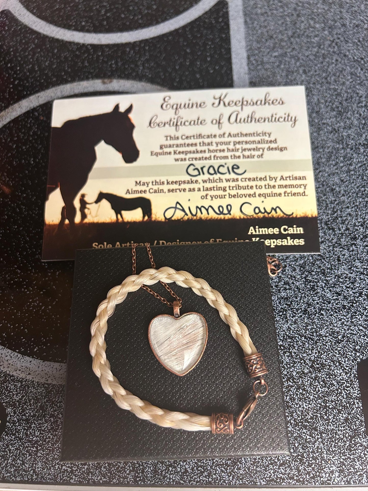 Custom Horse Hair Bracelet and Necklace Gift Set Braided by Equine Keepsakes