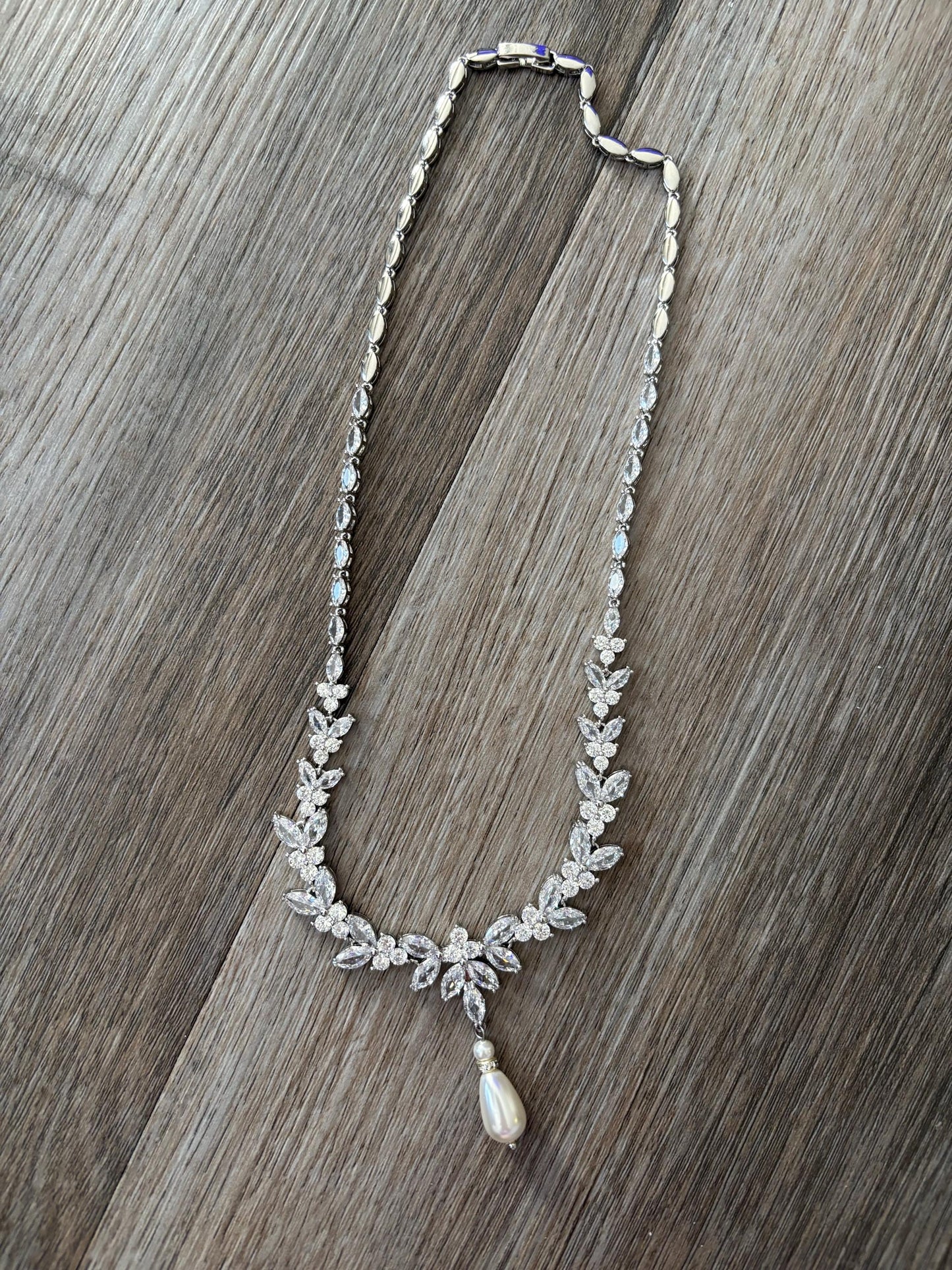 Pearl Bridal Necklace set Pearl Wedding Jewelry Rose Gold Pearl Necklace Pearl Bridal Necklace set Pearl Bridesmaid Jewelry Set
