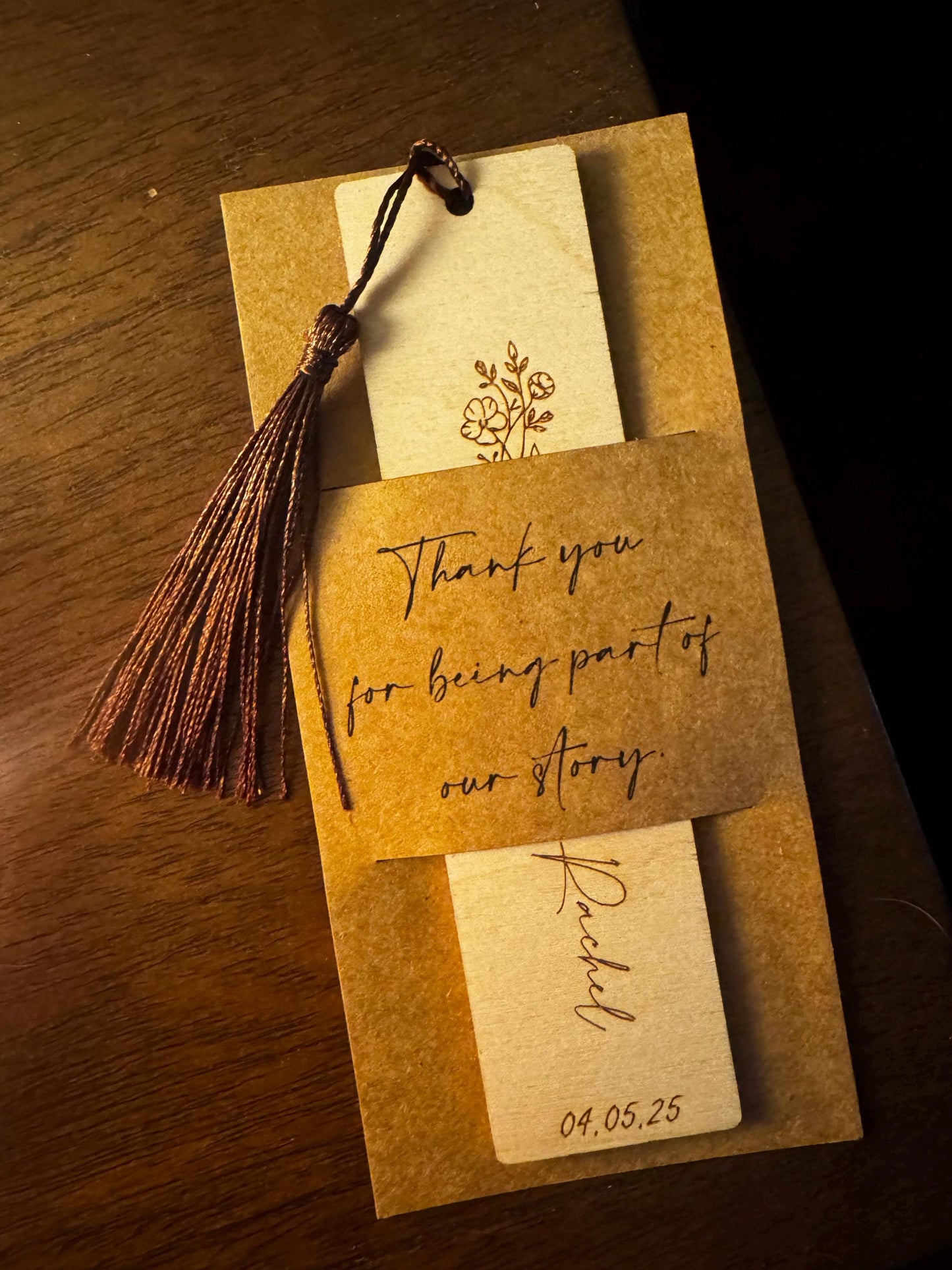Personalized Wooden Bookmarks - Custom Wedding Favors, Party Gifts, Bridal Shower Keepsakes, Save the date
