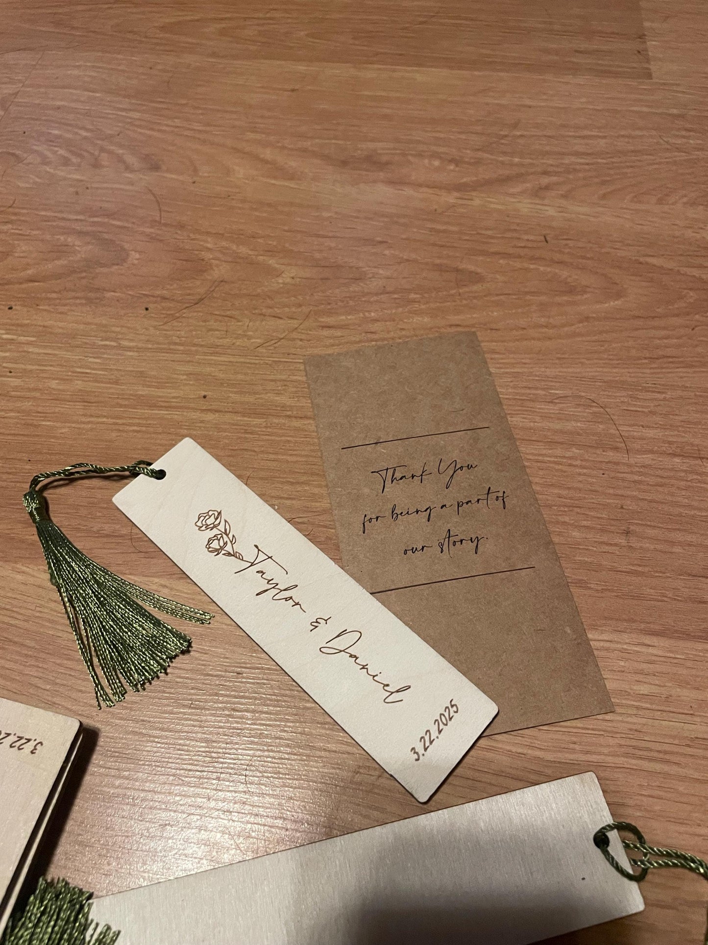 Personalized Wooden Bookmarks - Custom Wedding Favors, Party Gifts, Bridal Shower Keepsakes, Save the date
