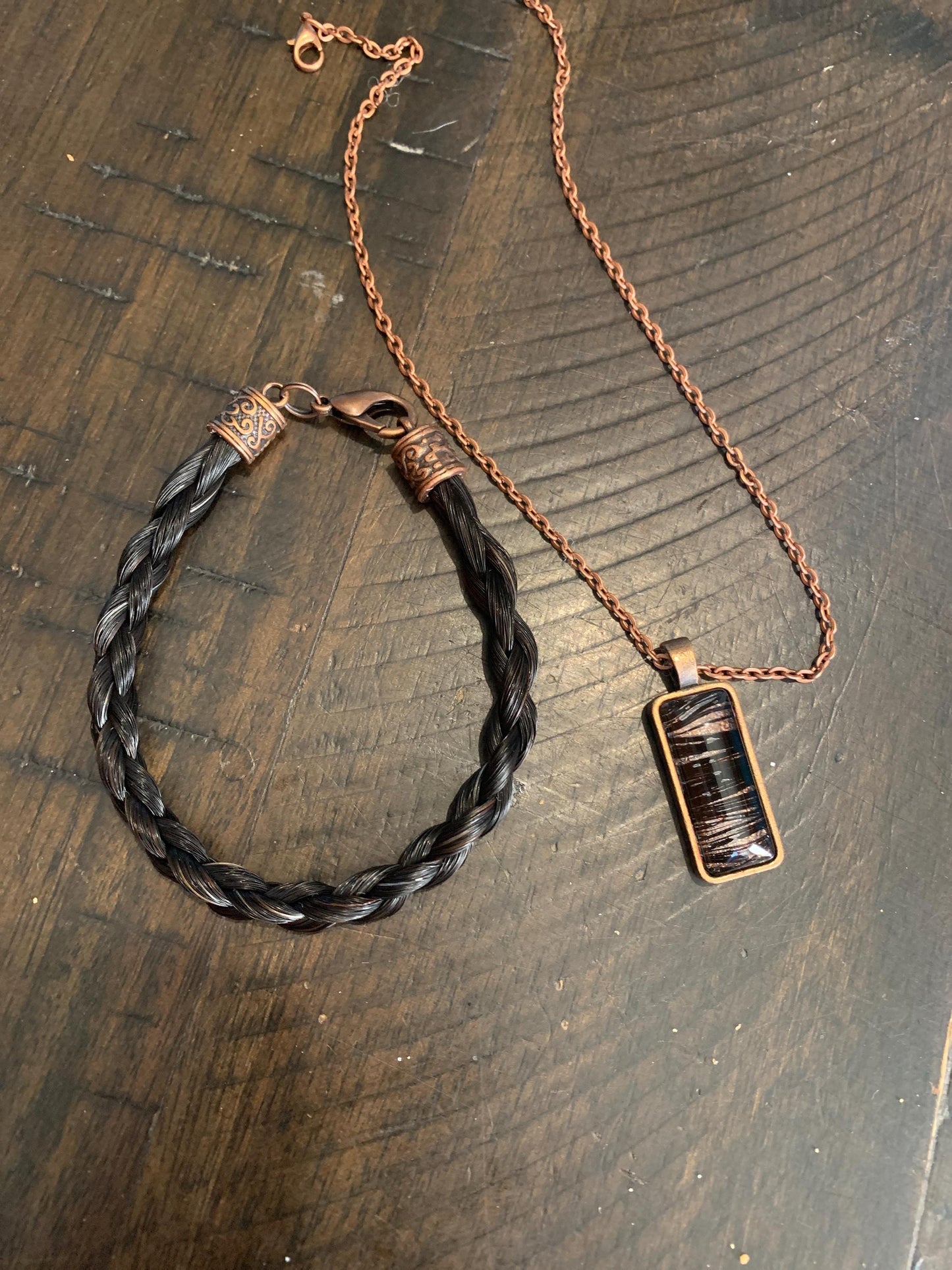 Custom Horse Hair Bracelet and Necklace Gift Set Braided by Equine Keepsakes