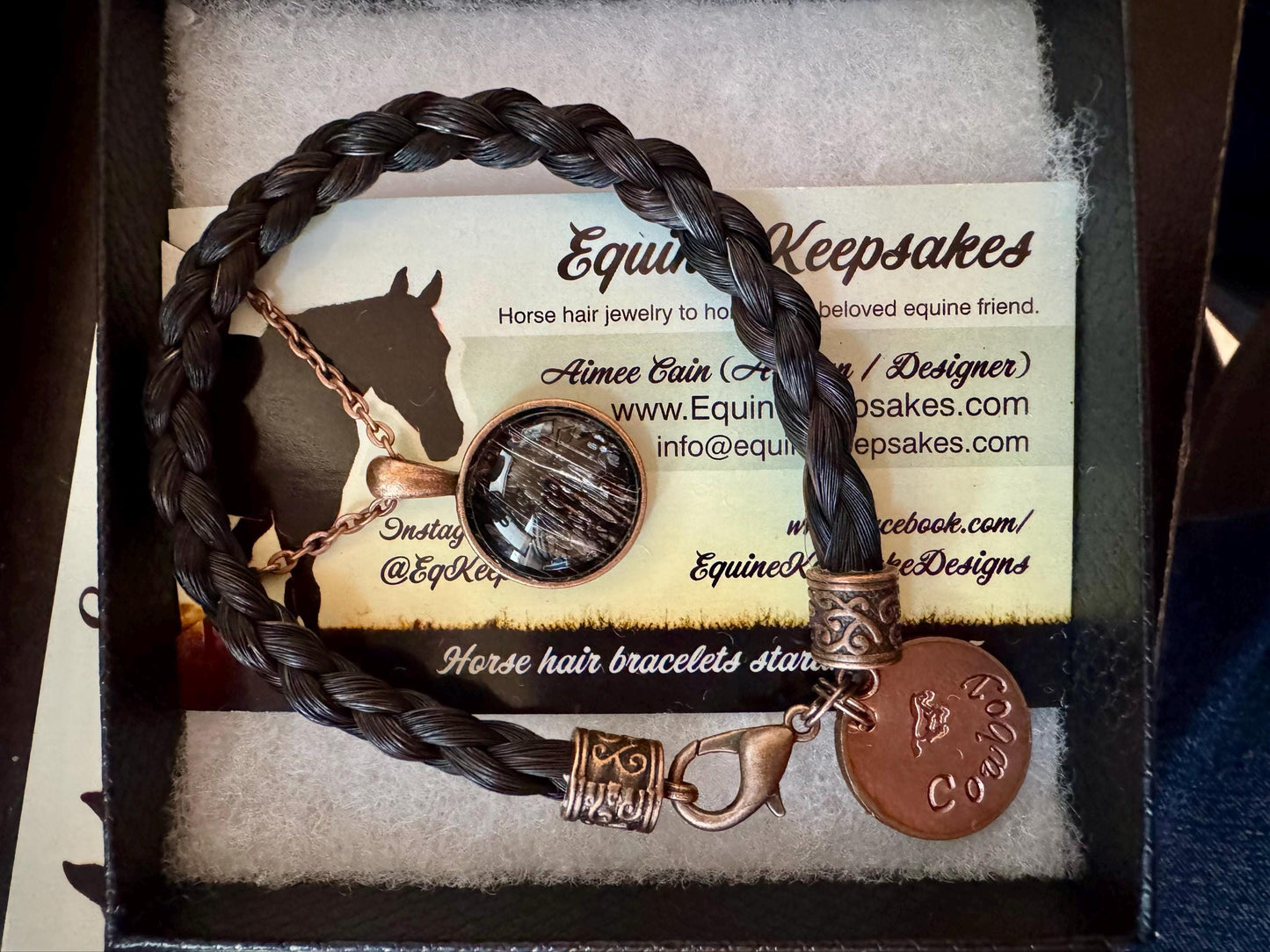 Custom Horse Hair Bracelet and Necklace Gift Set Braided by Equine Keepsakes