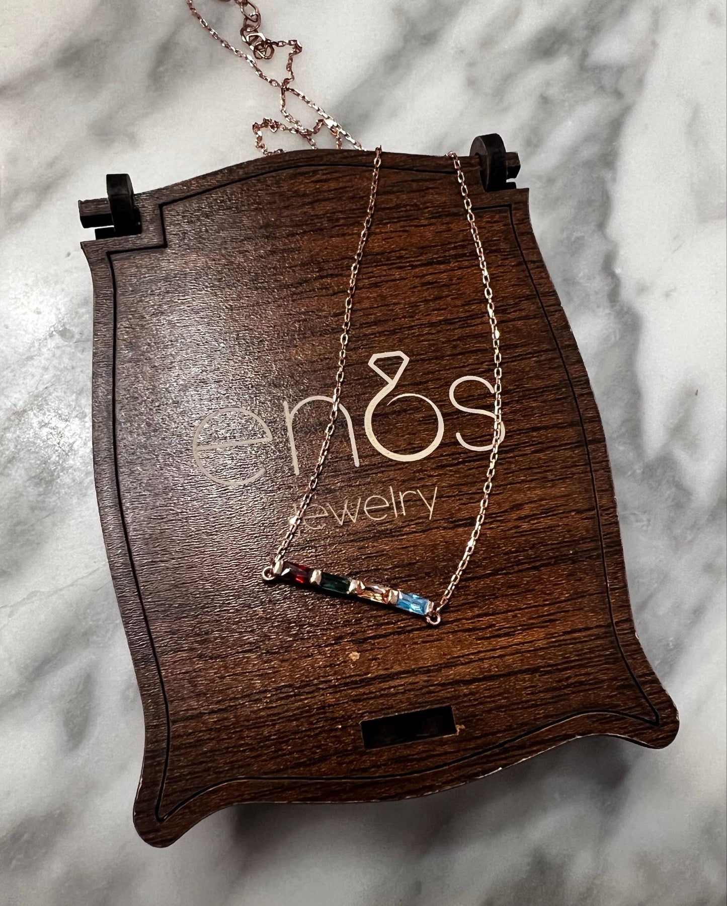 Baguette Birthstone Necklace,Family Birthstone Necklace,Personalized Gift,Mother's Birthstone Jewelry,Mothers Day Gift for Mom,Birthday Gift