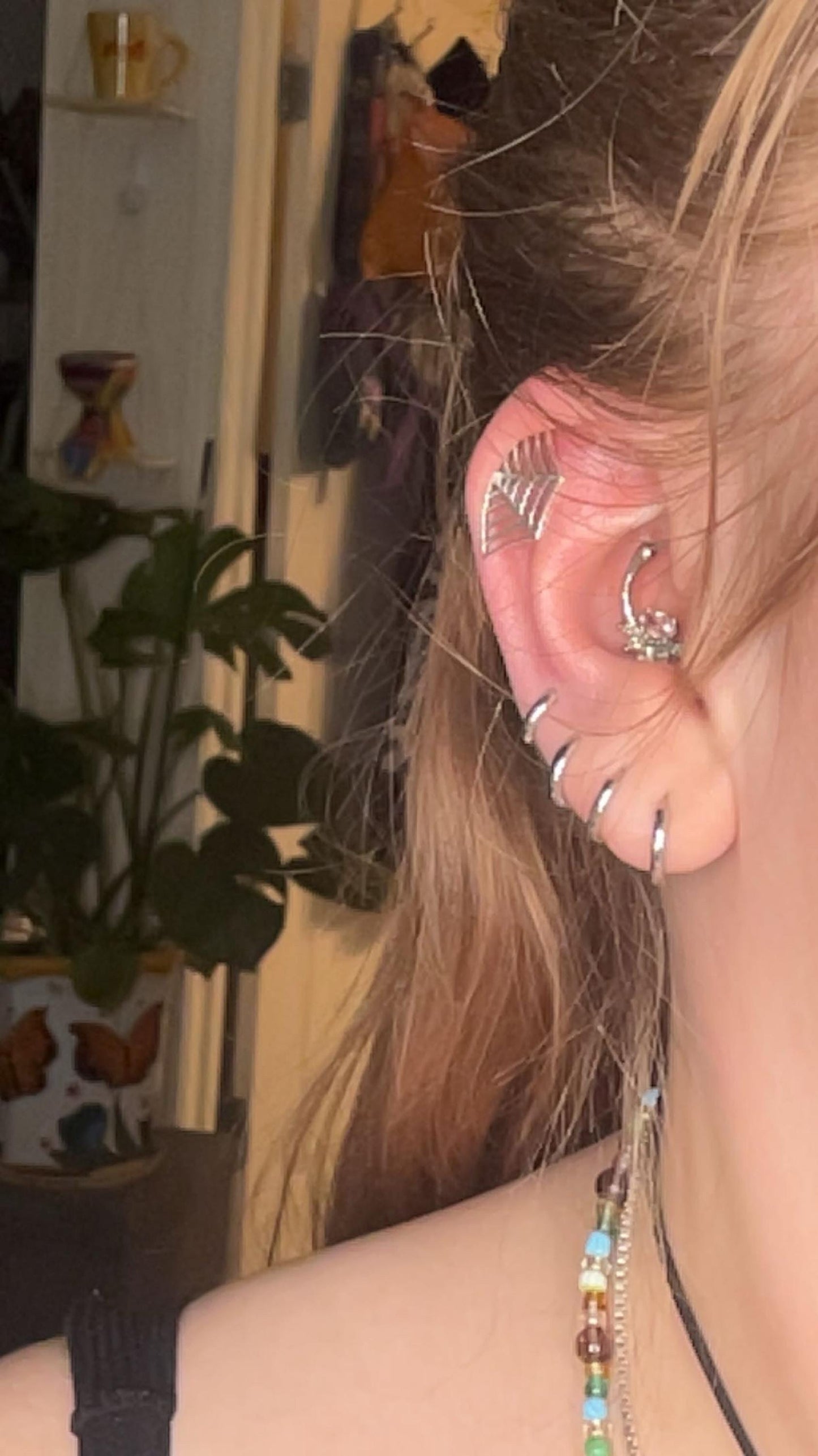 Spider Web Earring Gothic Jewelry • Cartilage Helix Piercing 20G 18G 16G • Halloween Witchy Silver Jewelry • Goth Punk Tattoo Earring CRT015
